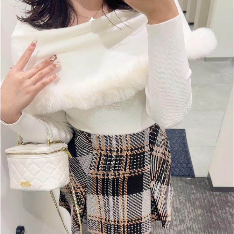 千金毛绒绒披肩式套头优雅气质