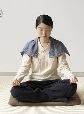 秋夏纯色护颈防晒防寒复古盘扣禅意轻薄款男女通用空调房护肩披风