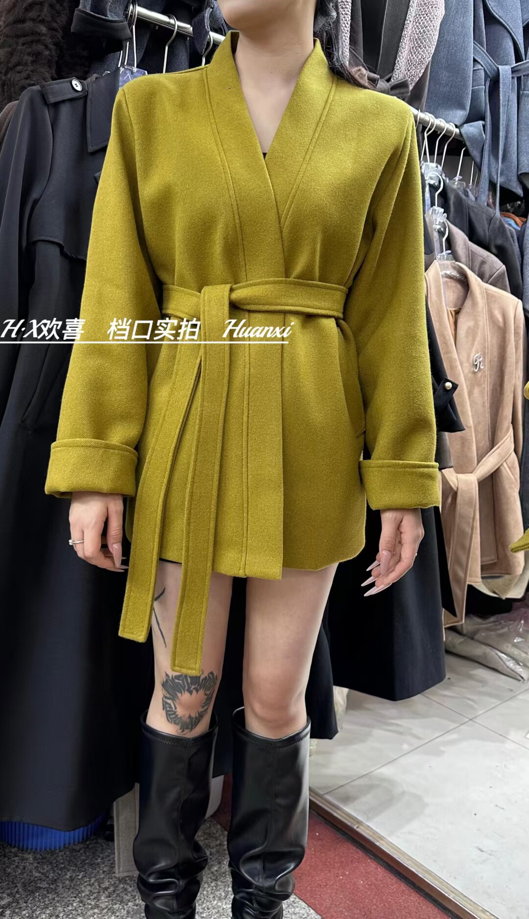 法式小浴袍高端加棉呢羊毛大衣女短款2025新款小个子毛呢外套呢子