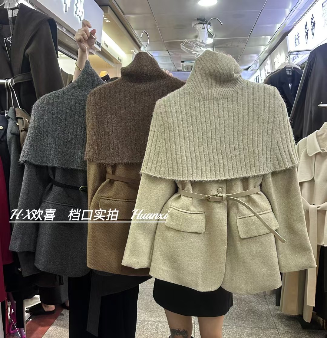 韩国东大门2025秋冬新款气质百搭单排扣西装外套披肩两件套上衣女