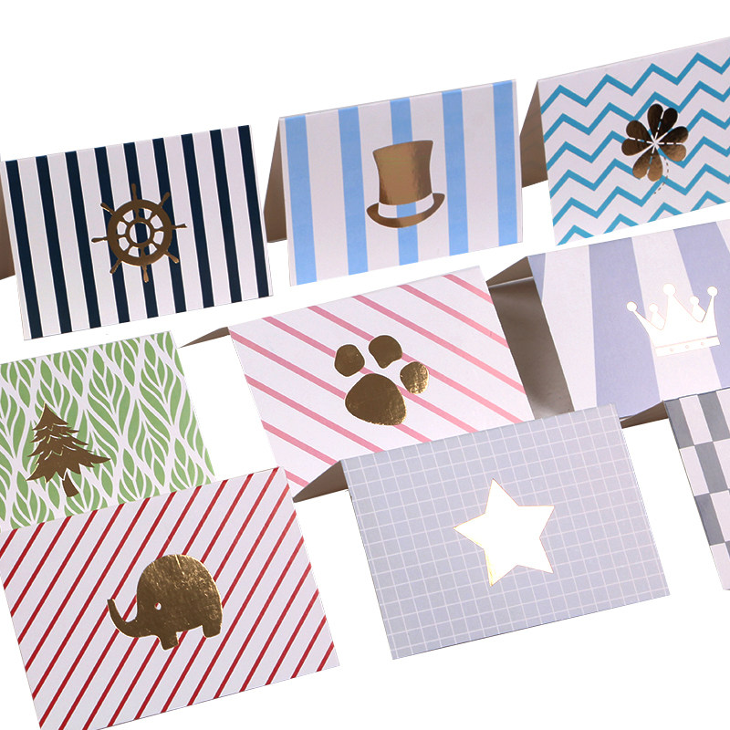 花陌新款 96张清新韩国创意可爱烫金贺卡生日留言通用祝福小卡片