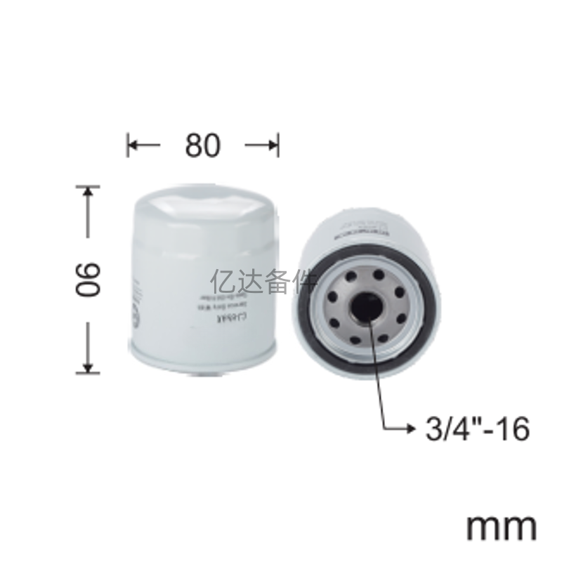 适用于众友JCM908C/JCM908D/JCM908F挖掘机发动机机油滤芯