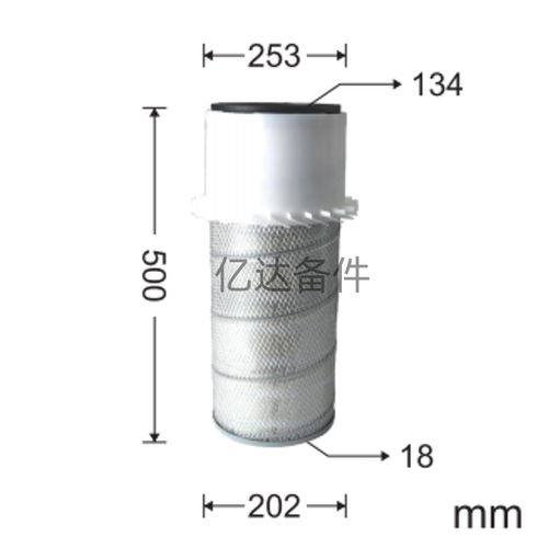 适用于现代R150LC-7/R150W-7/R160LC-7挖掘机发动机空气滤芯