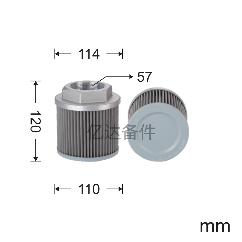 适用于石川岛40NS/50NSL/55NSL/60NS/65NS/68NS挖掘机液压油滤芯