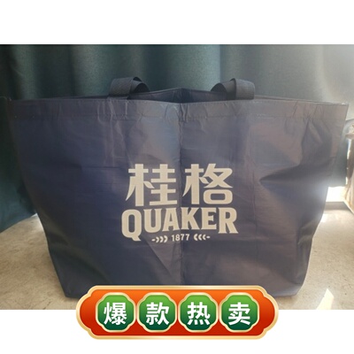 蓝色超市买菜大容量手提涤纶购物环保袋搬家收纳被子整理包牢固