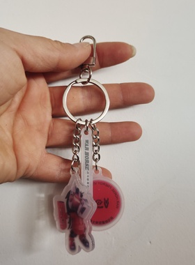 红色可爱卡通钥匙扣男女个性创意亚克力简约汽车挂件学生书包装饰