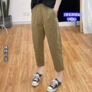 2026纯棉女裤夏季薄款八分烟管裤宽松休闲大码高腰小个子显高显瘦