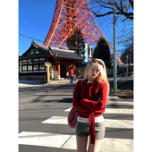 慵懒风软糯刺绣毛衣女秋冬针织开衫 甜豆 两穿外套 美式 Thas9i九亿