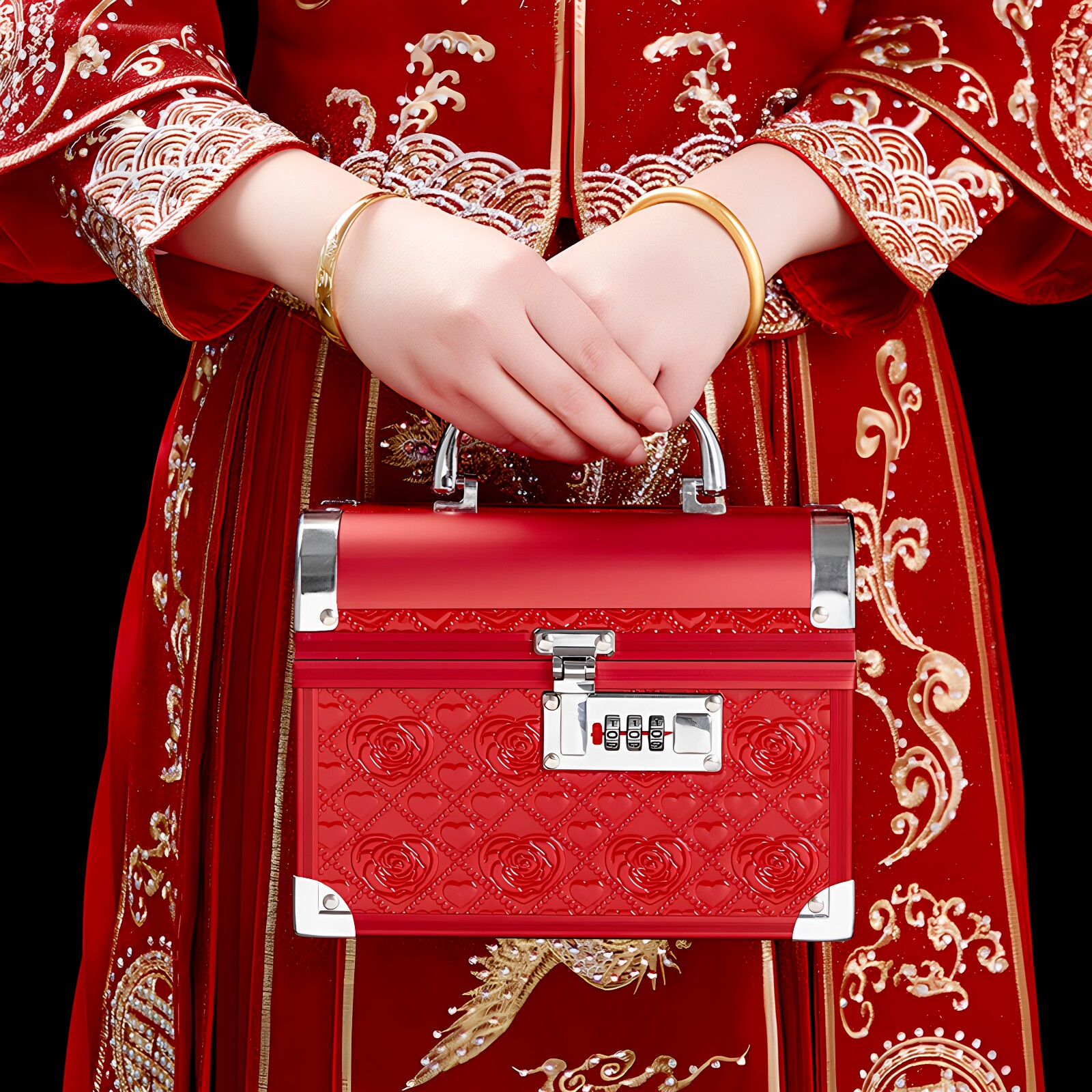 结婚订婚彩礼礼金盒10万