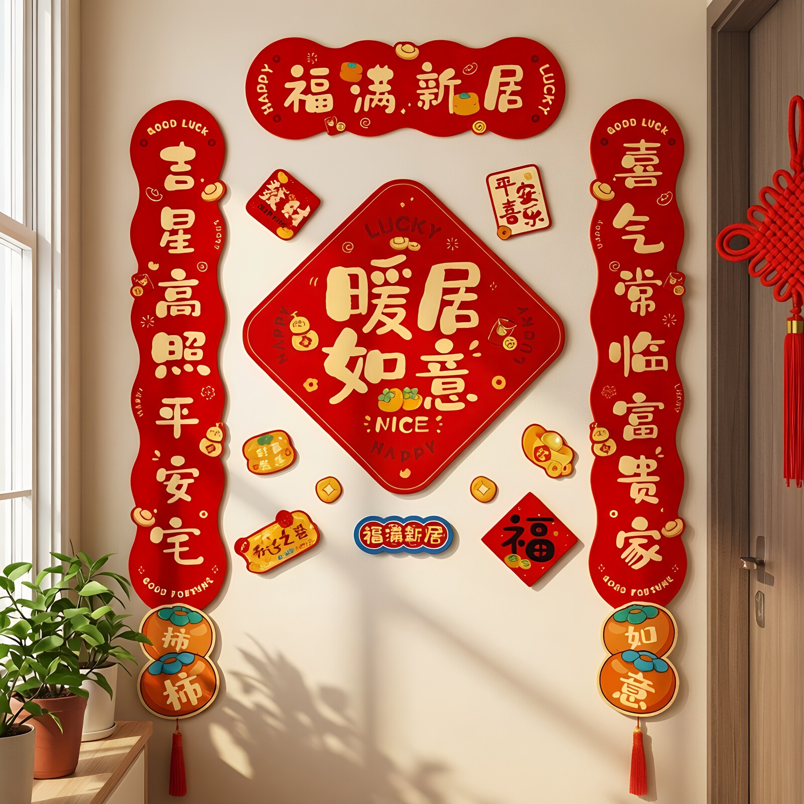磁吸对联乔迁之喜新居布置装饰