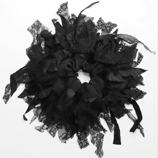 无黑为白x東黑三白/ 墨云纱影  原创香云纱重工弹力大肠发圈绳饰