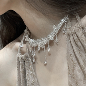 東黑三白 梦蝶星帘 s930纯银设计感立体蝴蝶拼接锁骨chocker项链