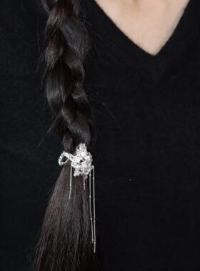 東黑三白/ 蔷薇入流水 s930纯银原创设计马尾发扣发钩饰礼物