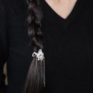 東黑三白/ 蔷薇入流水 s930纯银原创设计马尾发扣发钩饰礼物