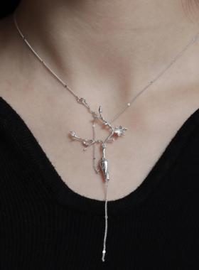 東黑三白/ 小花瓶 s930纯银设计感小众中式百搭女锁骨项链礼物