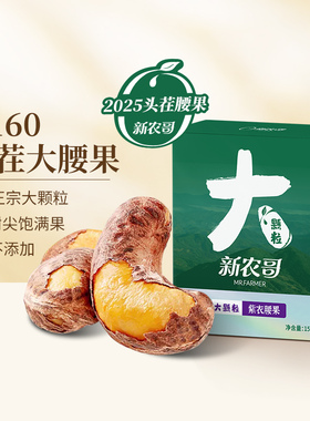 新农哥大颗粒紫皮腰果15g*10盒装紫衣盐焗坚果果仁零食ss