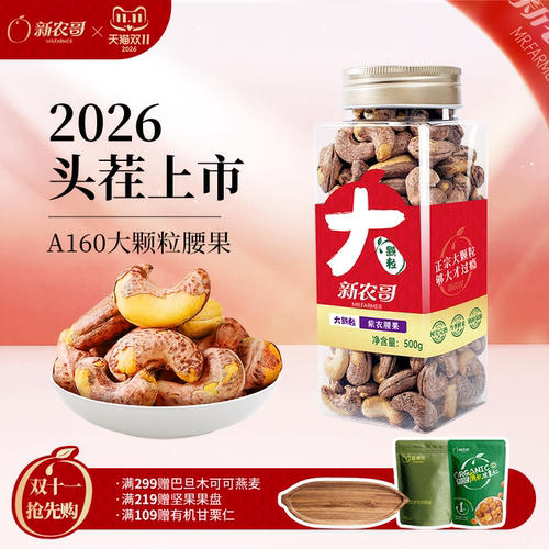 新农哥大颗粒紫皮腰果原味无添加
