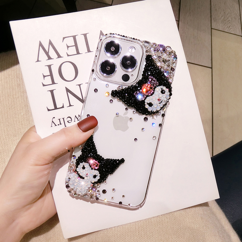 酷洛米oppoA97镶钻手机壳奢华新款A96带钻石闪A95水晶保护套A93S全包防摔Reno9pro+网红卡通Reno8高端7se女潮