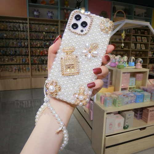 香水瓶vivoS19pro珍珠水晶手机壳高级感X100S带钻石闪S18保护套防摔S17网红新款S16全包软X80镶钻S15e满钻S12