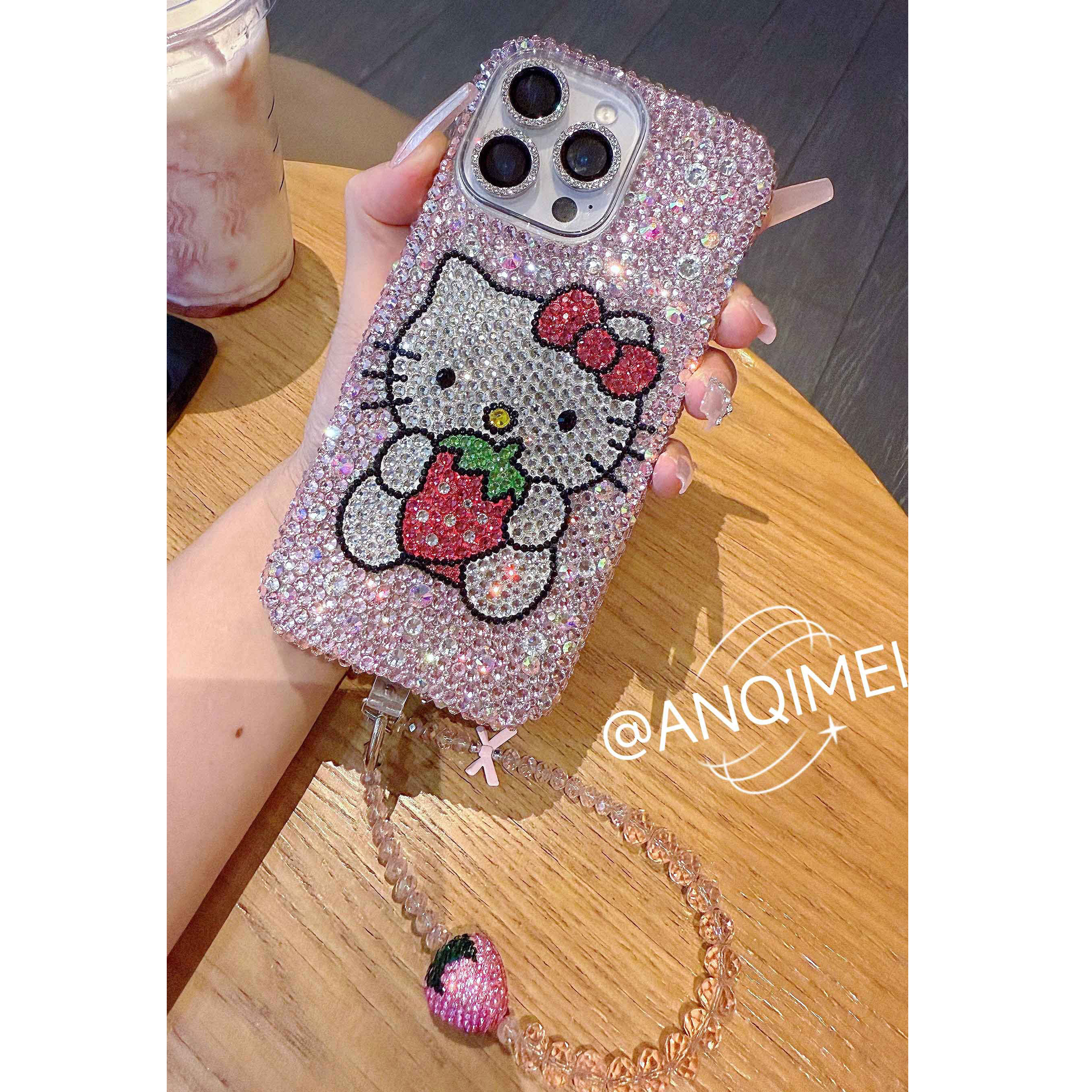 网红同款适用iPhone17ProMax苹果16 HelloKitty手机壳14奢华水钻可爱卡通猫15plus保护套13全包X防摔11女12链