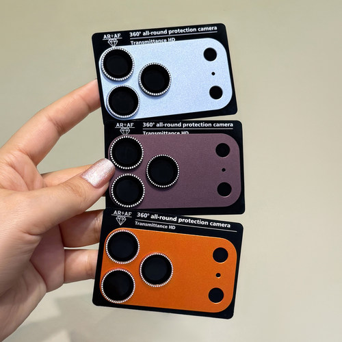 适用于苹果18ProMax一体磨砂金属铠甲镜头膜iPhone18pro镜头保护膜带钻17ProMax手机后置摄像头保护贴防摔潮