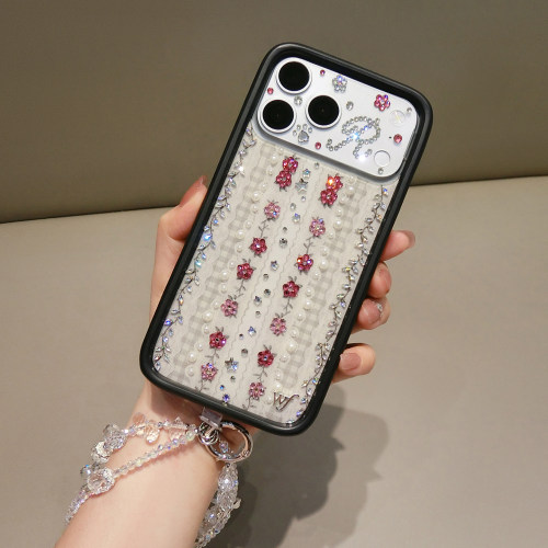 适用于iPhone18ProMax水钻手机壳小清新苹果17带钻闪16plus防摔15