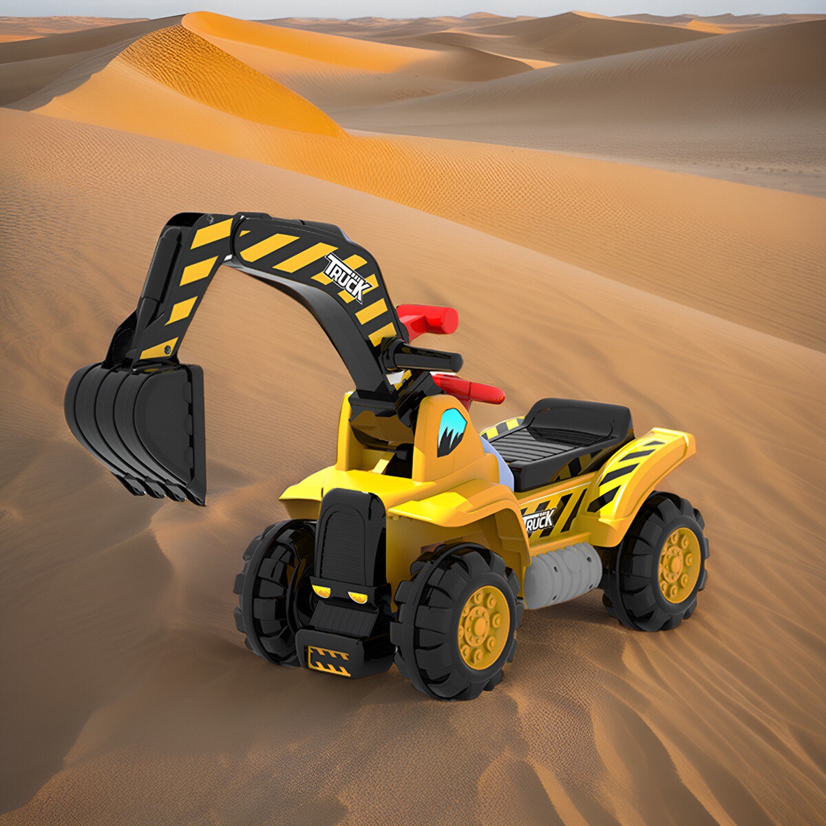 男孩可坐可滑行挖掘机