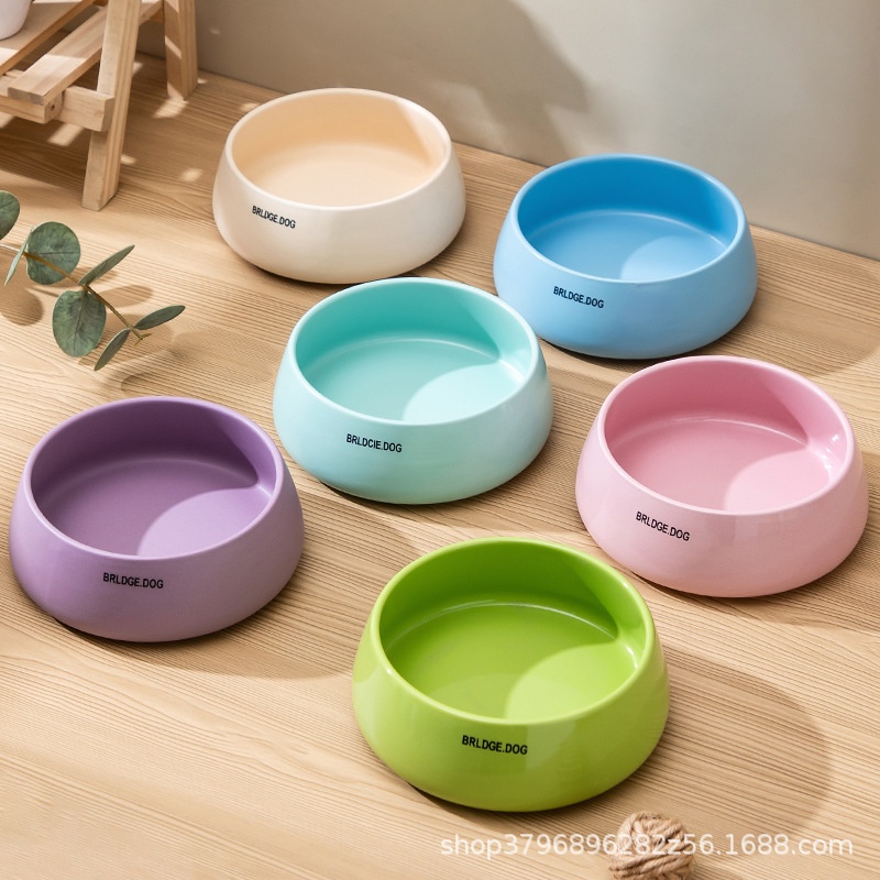 BRCLBE DOG宠物陶瓷收口食盆防黑下巴狗狗碗家用水碗防溅易清洗