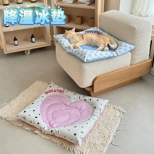 睡垫夏天凉席垫子猫咪睡觉降温凉垫泰迪博美狗窝 宠物冰垫狗狗夏季