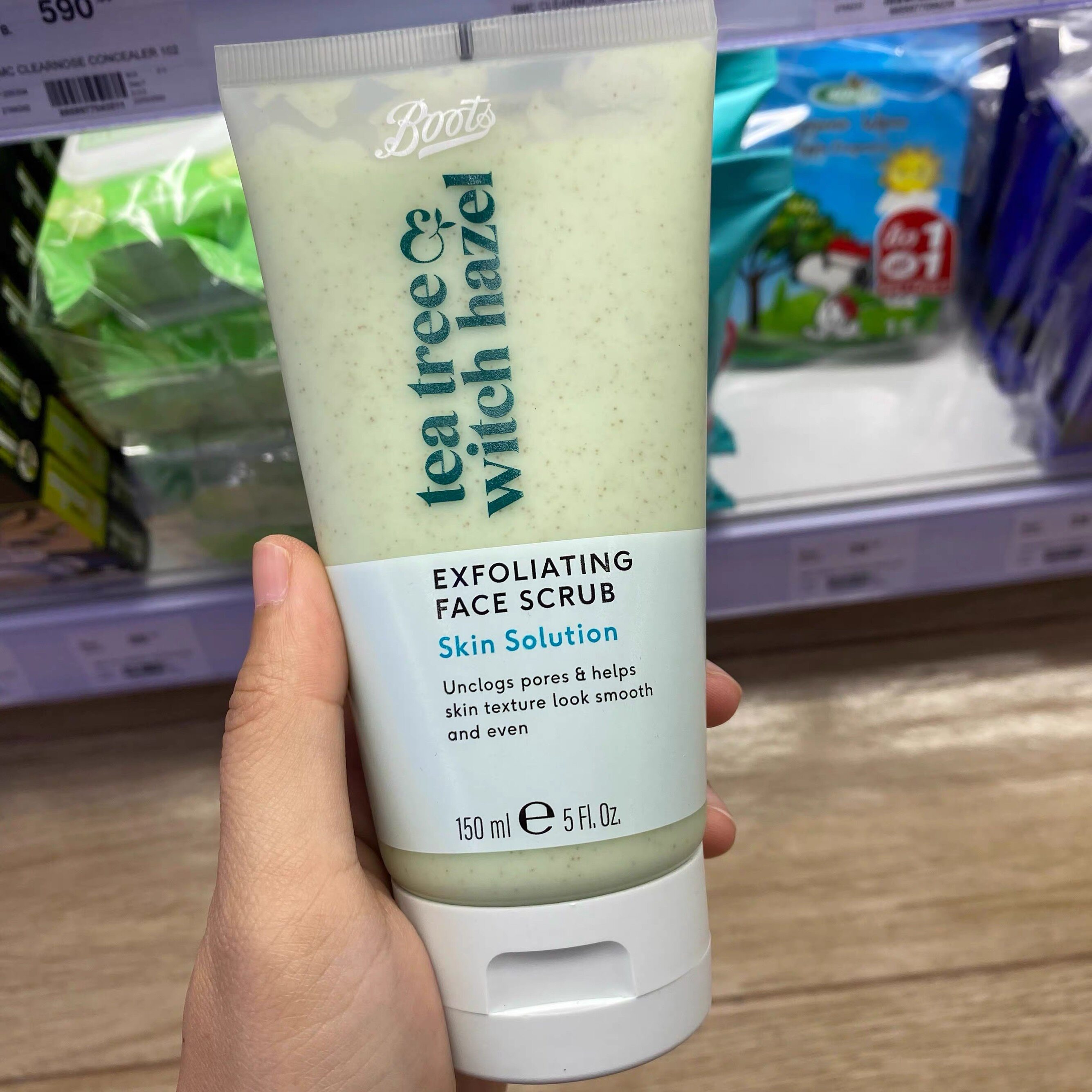 泰国本土boots系列面部磨砂膏 茶树金缕梅去角质油性混合痘痘通用