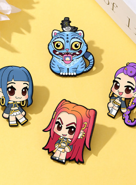 KPOP猎魔女团动漫徽章HUNTR/X女团潮流酷玩可爱卡通胸针卡通pin