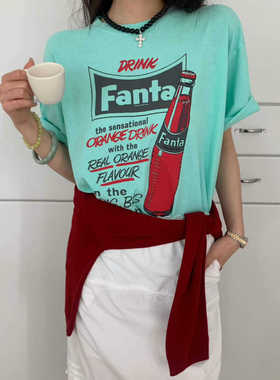 闪闪家 韩国东大门代购TARA BY MOTION时尚印花休闲短袖t