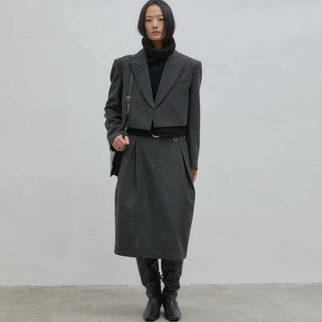 BLOSSOM羊毛80%高端毛呢套装