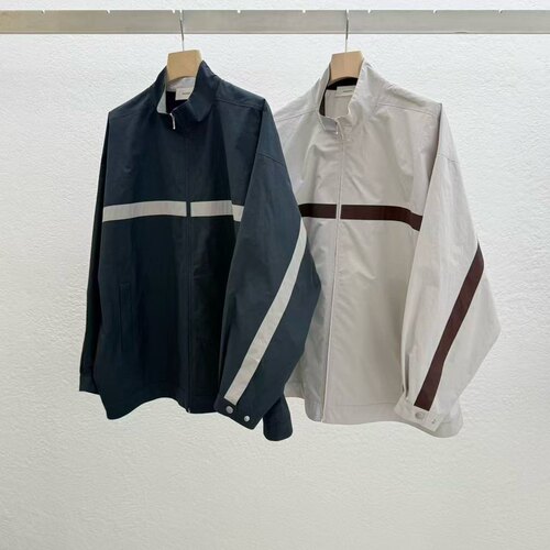 STATEMENT拼色条纹尼龙拉链夹克