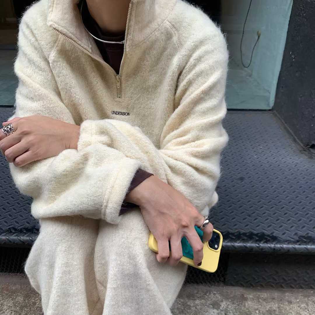 现货毛绒质感立领UNDERSON套装