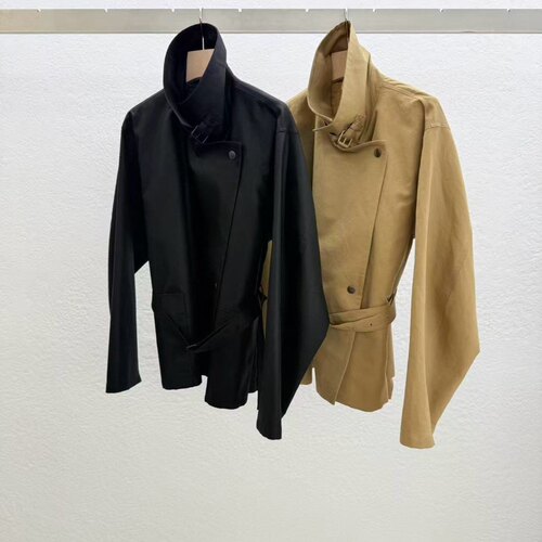 STATEMENT双排扣立领棉麻风衣