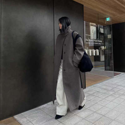 BLOSSOM羊毛90%羊绒10%时髦大衣