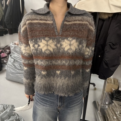 MAISONSTAFF马海毛混纺POLO领