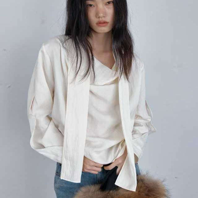 BETTER蝴蝶结系带气质衬衫