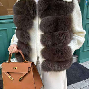 闪闪家 韩国东大门代购HELDER-P狐狸毛皮草马甲