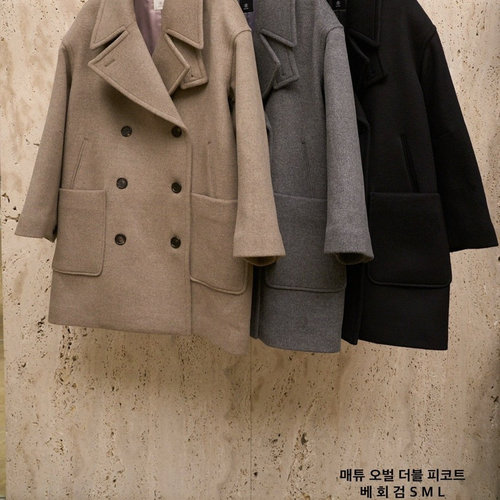 BLOSSOM羊绒羊毛双排扣时髦立领