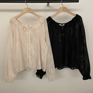 A精致公主风荷叶边甜美衬衫 BOLD 韩国东大门代购 闪闪家