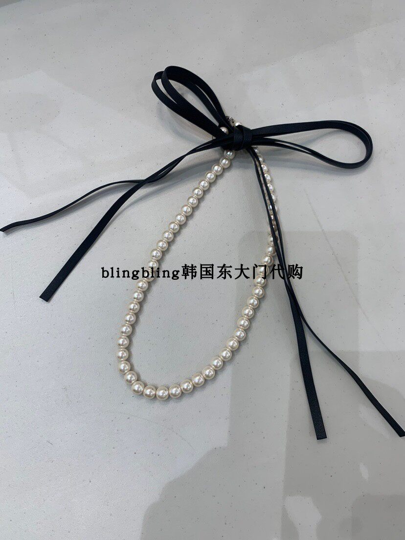 现货打折blingbling韩国东大门代购LUCY SALON蝴蝶结珍珠项链发箍