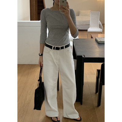 REGULARLY/PLACOR清爽白色休闲裤