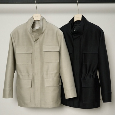 BLOSSOM高端立领拉链束腰工装