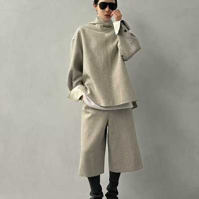 MAISONSTAFF羊毛呢系带休闲气质