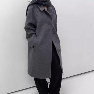 闪闪家 韩国东大门代购ARCHITEKT羊毛100%双面呢气质简约大衣