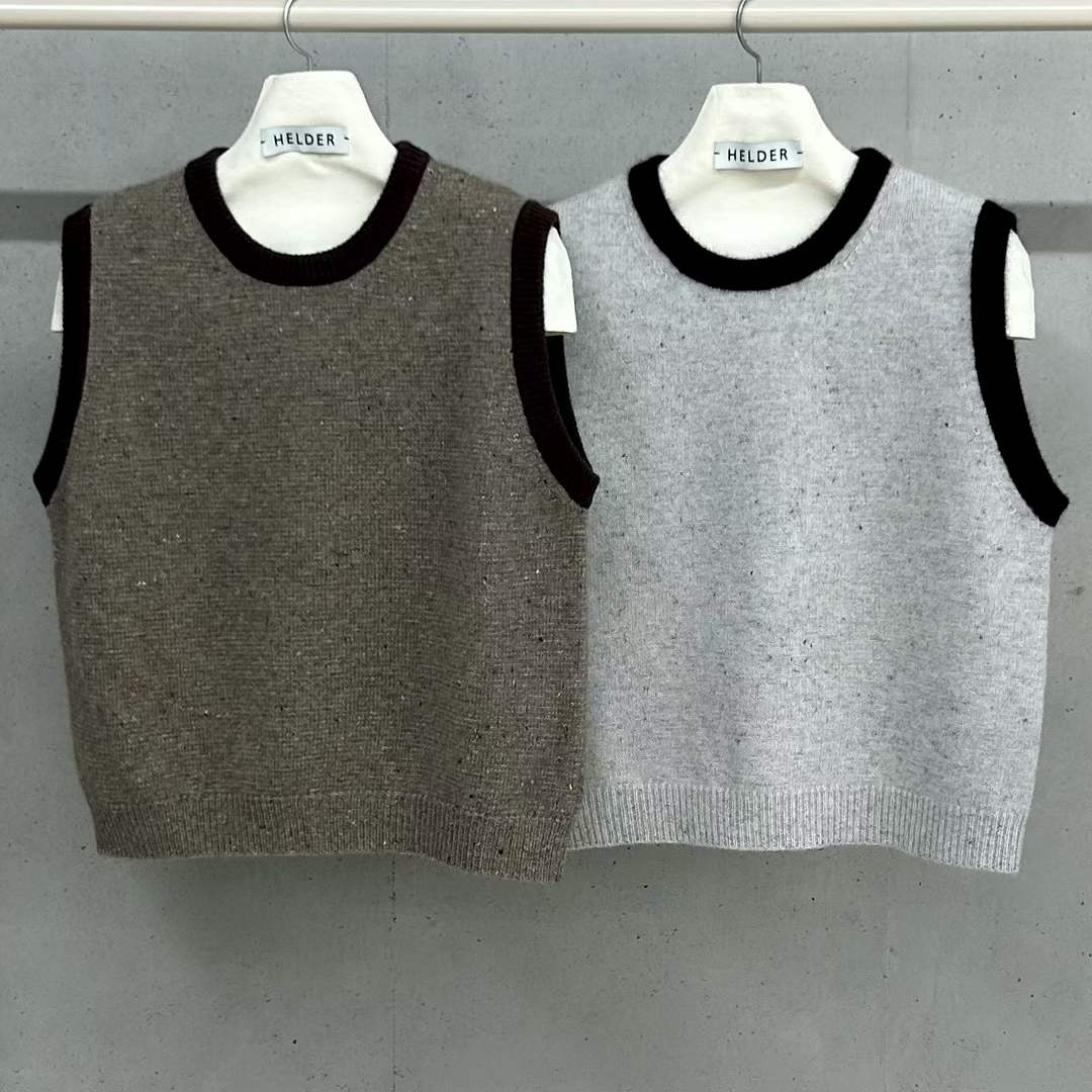 HELDER-P质感混色线织镶边小香