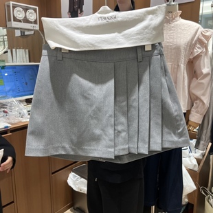闪闪家 韩国东大门代购OGI打褶学院风气质西装裙裤
