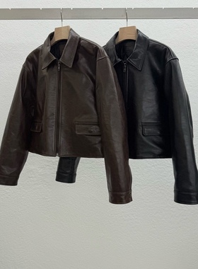 闪闪家 韩国东大门代购STATEMENT巴基斯坦进口小羊皮夹克